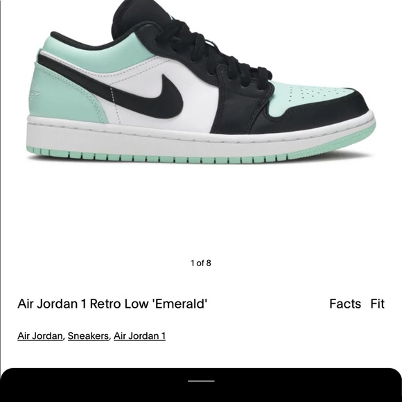 Air Jordan 1 Low Emerald Rise 553558-117 - Picture 5 of 12